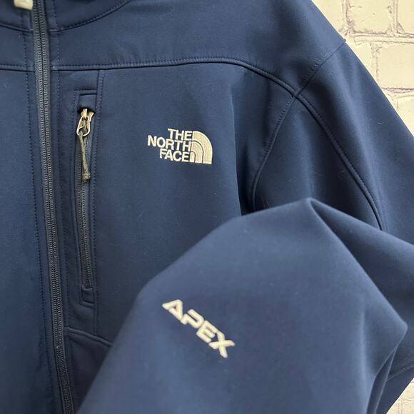 The North Face Apex Bionic Navy Blue Men's Jacket Size Large Soft Shell Full Zip - Picture 3 of 10
